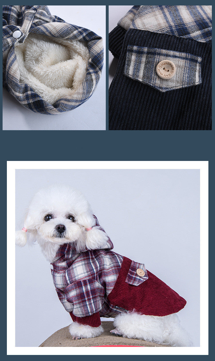 KFX-8841277 Cozy Cotton Cashmere Coat for Small Dogs - Teddy VIP Pomeranian Style