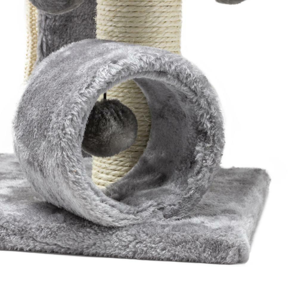 KFX-8842813 Gray Cat Climbing Frame with Scratch Board and Ball - Simple Style, Medium and Large Pets