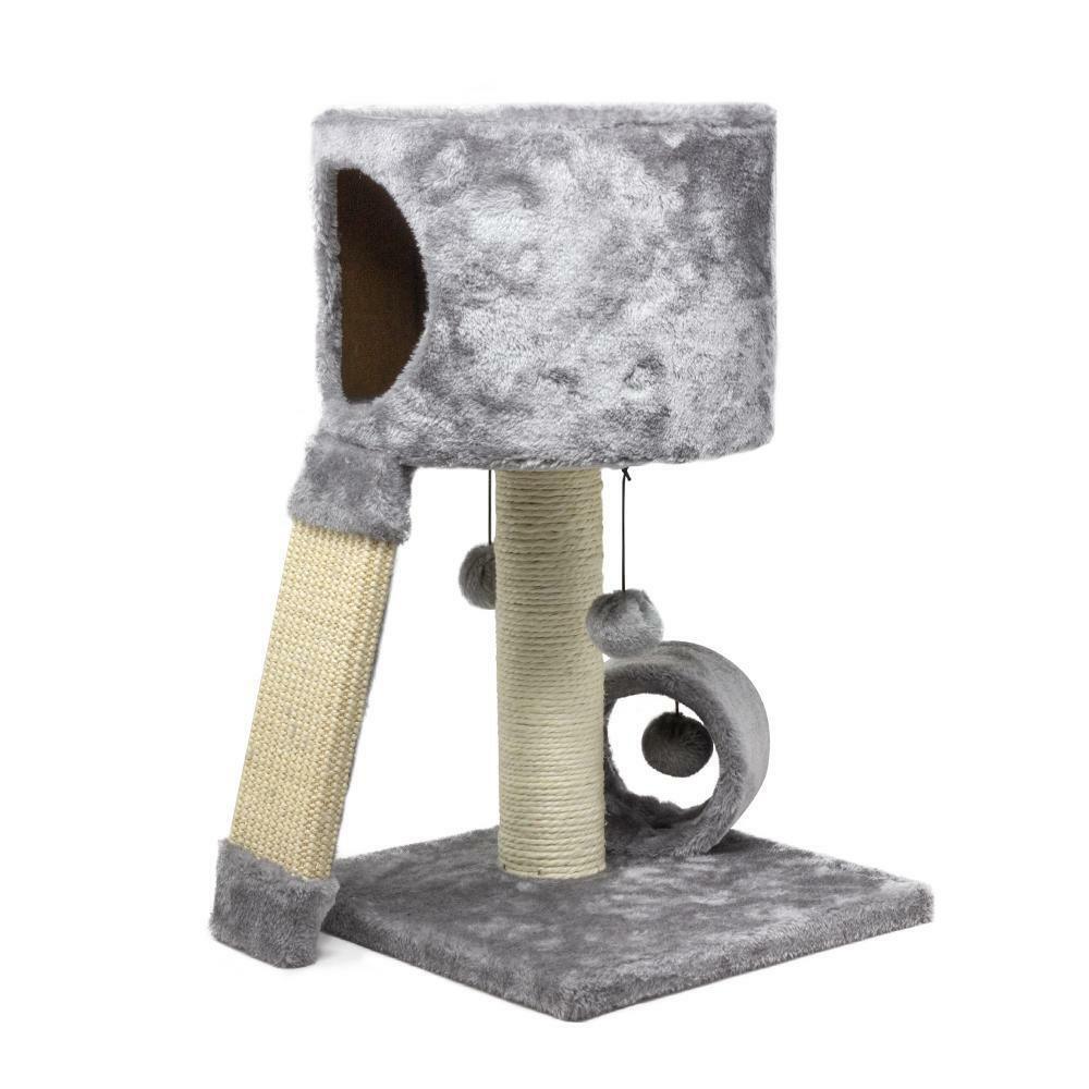 KFX-8842813 Gray Cat Climbing Frame with Scratch Board and Ball - Simple Style, Medium and Large Pets