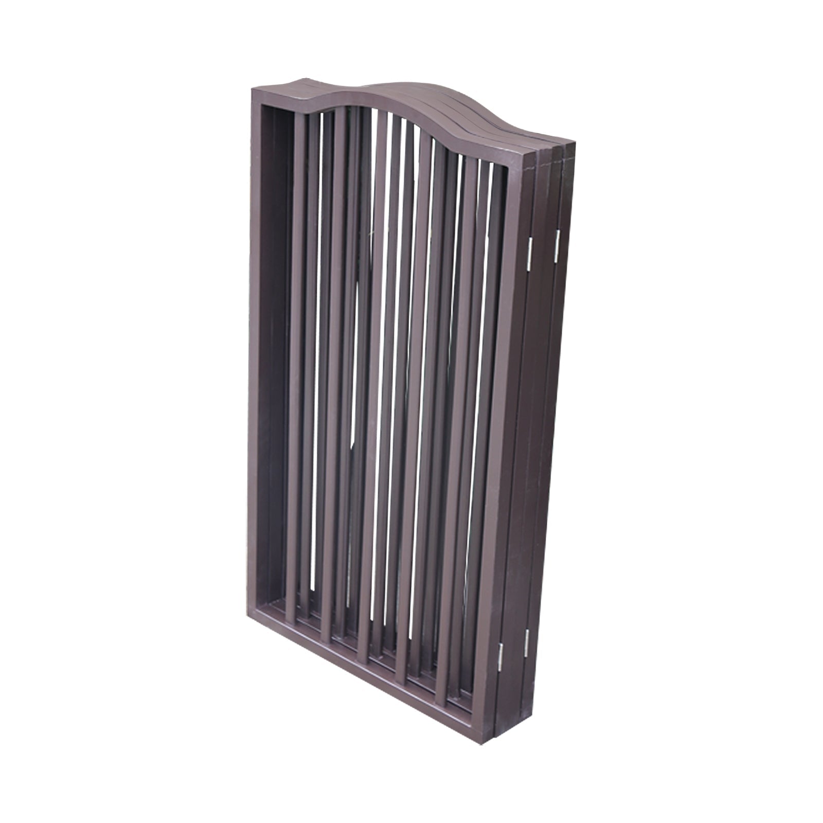 KFX-8844221 Freestanding Folding Arc Wooden Dog Gate for Doorways and Stairs - Dark Brown