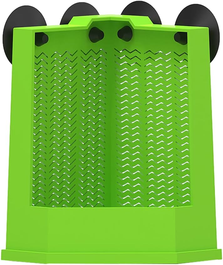 KFX-8848573 Corner Reptile Feeder Box with Suction Cups for Climbing Pets - Ideal for Bearded Dragons, Lizards, and Geckos
