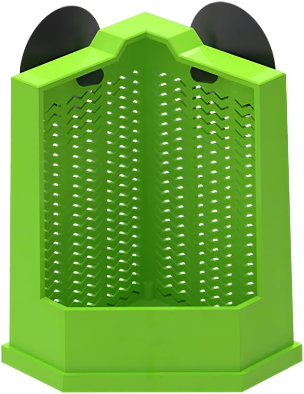 KFX-8848573 Corner Reptile Feeder Box with Suction Cups for Climbing Pets - Ideal for Bearded Dragons, Lizards, and Geckos
