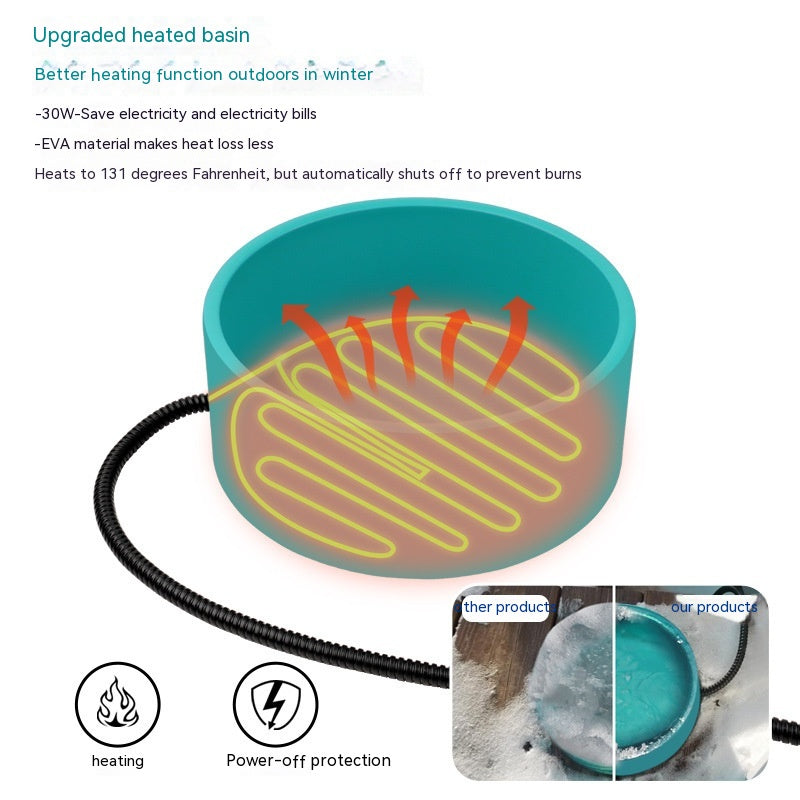 KFX-8854333 Pet Heating Bowl - Non-Slip Anti-Fall Design, 3L Capacity, Available in Multiple Colors