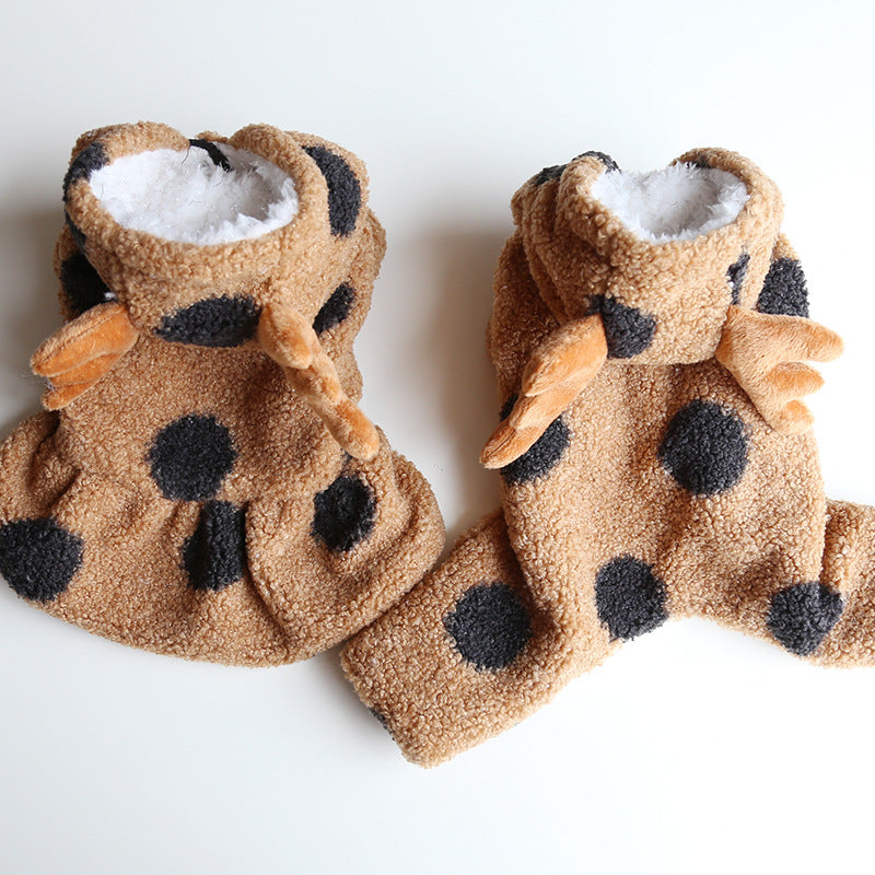 KFX-8854717 Polka Dot Elk Design Pet Clothing for Cats and Dogs in Multiple Sizes
