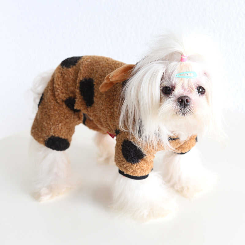 KFX-8854717 Polka Dot Elk Design Pet Clothing for Cats and Dogs in Multiple Sizes