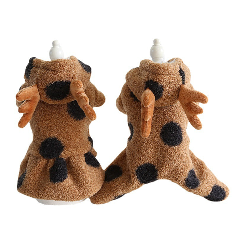 KFX-8854717 Polka Dot Elk Design Pet Clothing for Cats and Dogs in Multiple Sizes