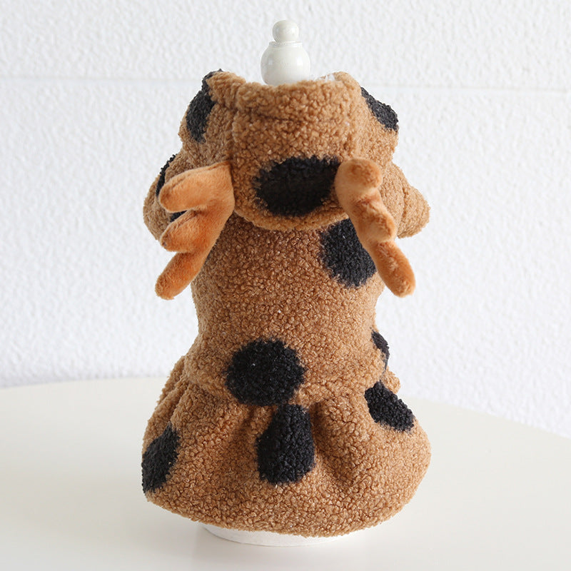 KFX-8854717 Polka Dot Elk Design Pet Clothing for Cats and Dogs in Multiple Sizes
