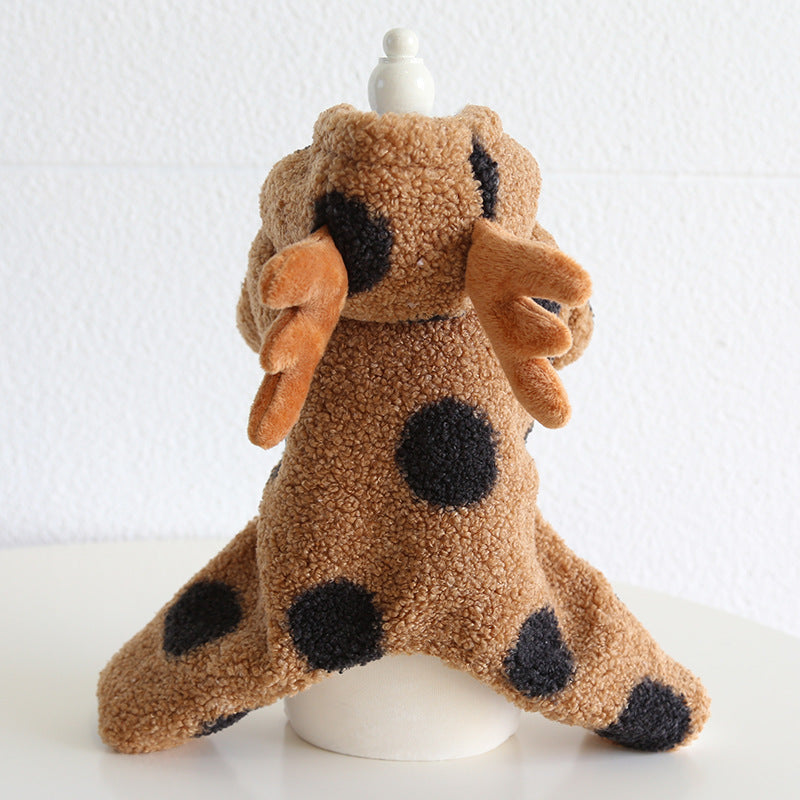 KFX-8854717 Polka Dot Elk Design Pet Clothing for Cats and Dogs in Multiple Sizes