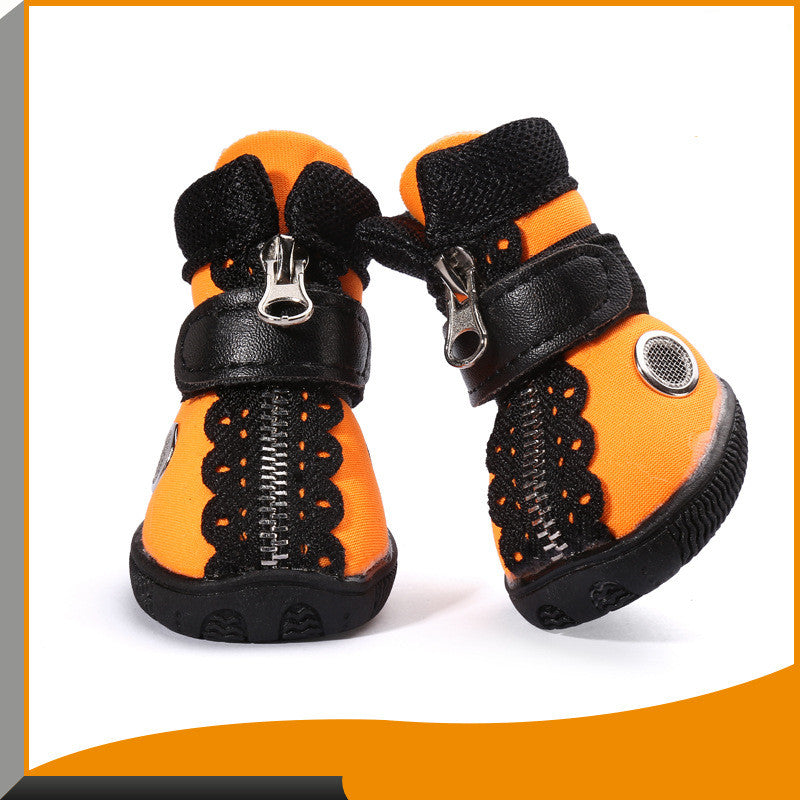 KFX-8854973 Stylish Casual Pet Shoes with Warm Wetsuit Fabric in Orange Yellow