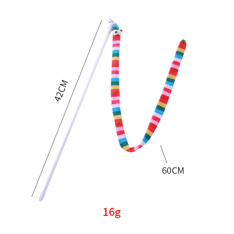 KFX-8855613 Interactive Plush Cat Teaser Wand with Colorful Design for Fun Playtime