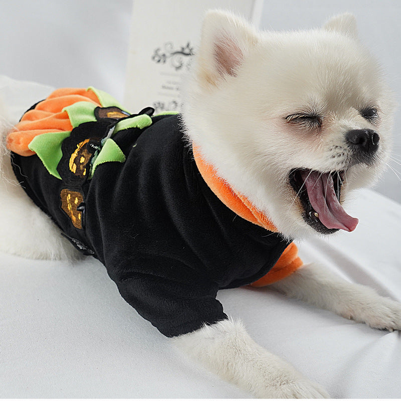 KFX-8856509 Casual Halloween Pet Jacket in Devil Pumpkin Design - Available in Multiple Sizes