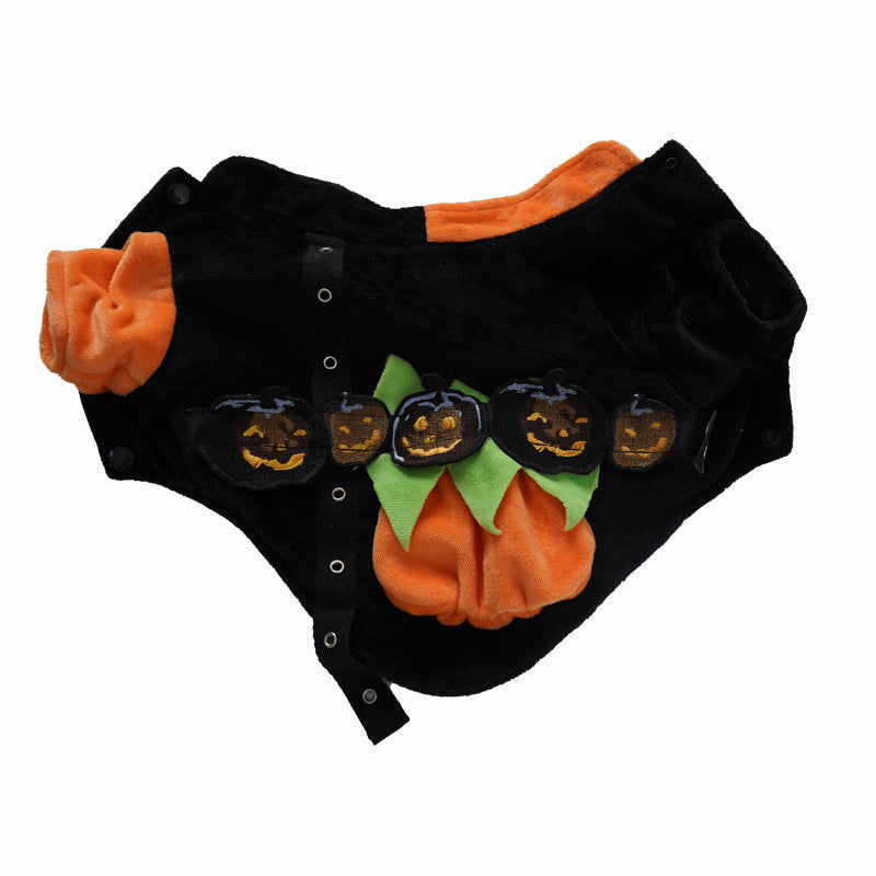 KFX-8856509 Casual Halloween Pet Jacket in Devil Pumpkin Design - Available in Multiple Sizes