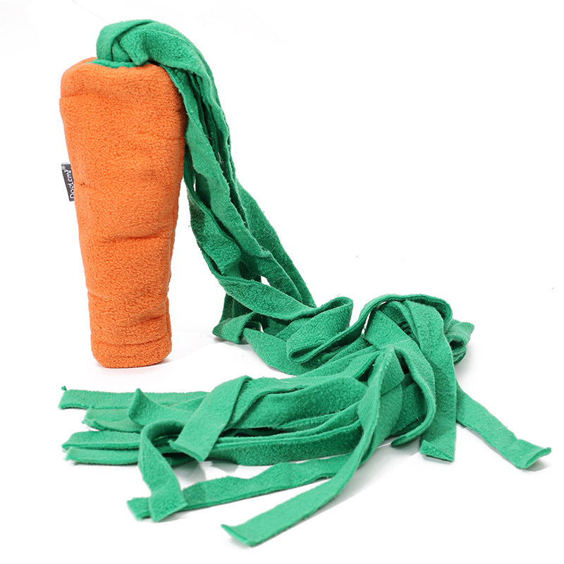 KFX-8858941 Durable Orange Polyester Dog Toy Vegetable Carrot - Fun Playtime Accessory