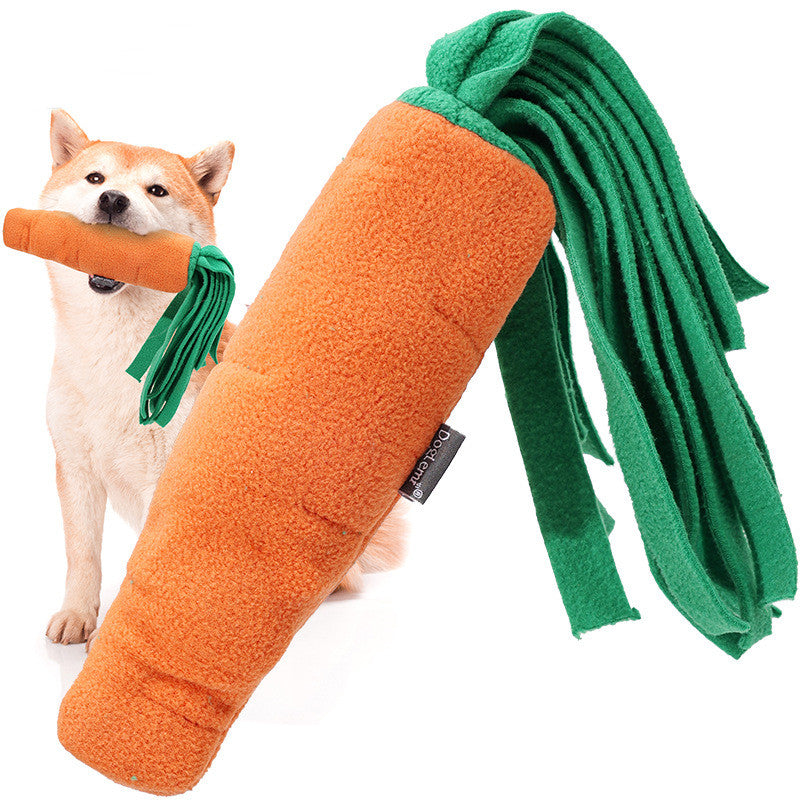 KFX-8858941 Durable Orange Polyester Dog Toy Vegetable Carrot - Fun Playtime Accessory