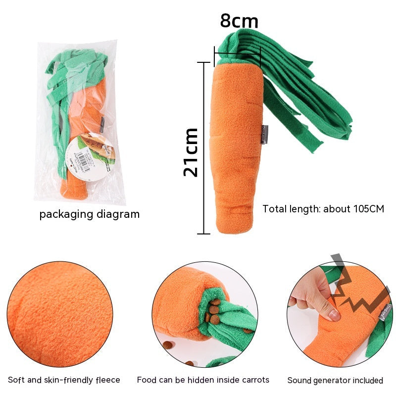 KFX-8858941 Durable Orange Polyester Dog Toy Vegetable Carrot - Fun Playtime Accessory