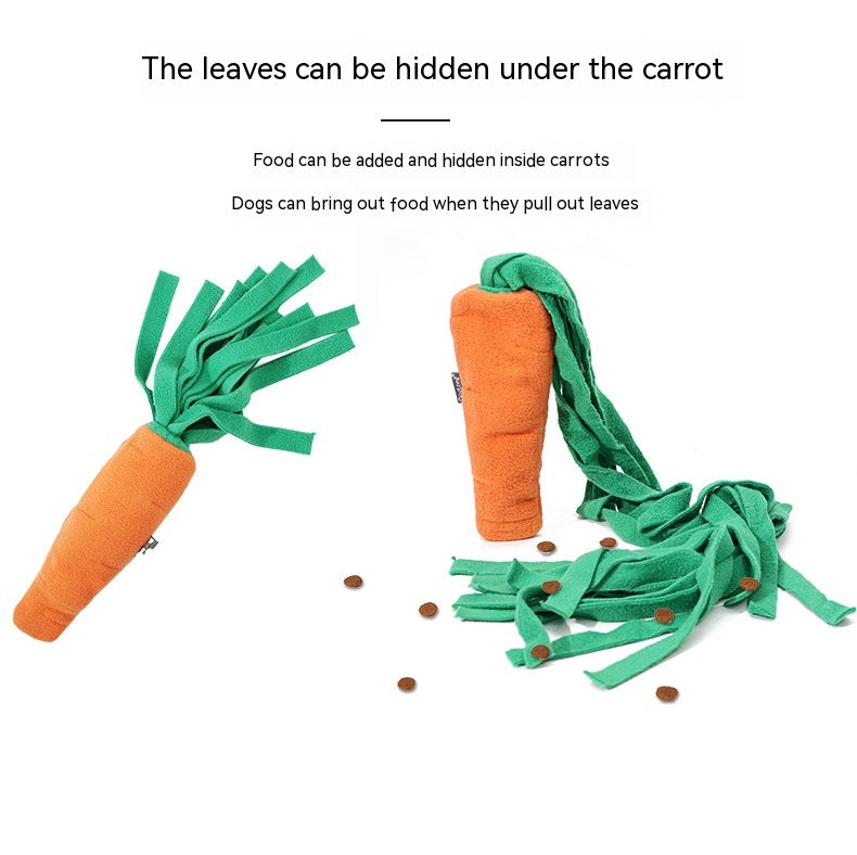 KFX-8858941 Durable Orange Polyester Dog Toy Vegetable Carrot - Fun Playtime Accessory