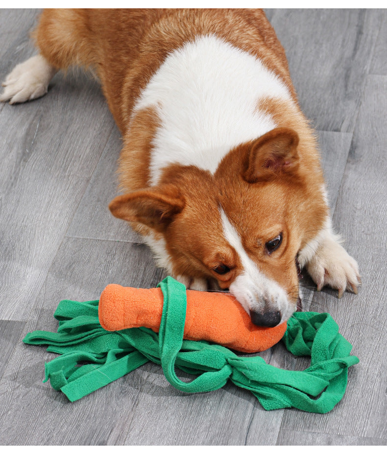 KFX-8858941 Durable Orange Polyester Dog Toy Vegetable Carrot - Fun Playtime Accessory