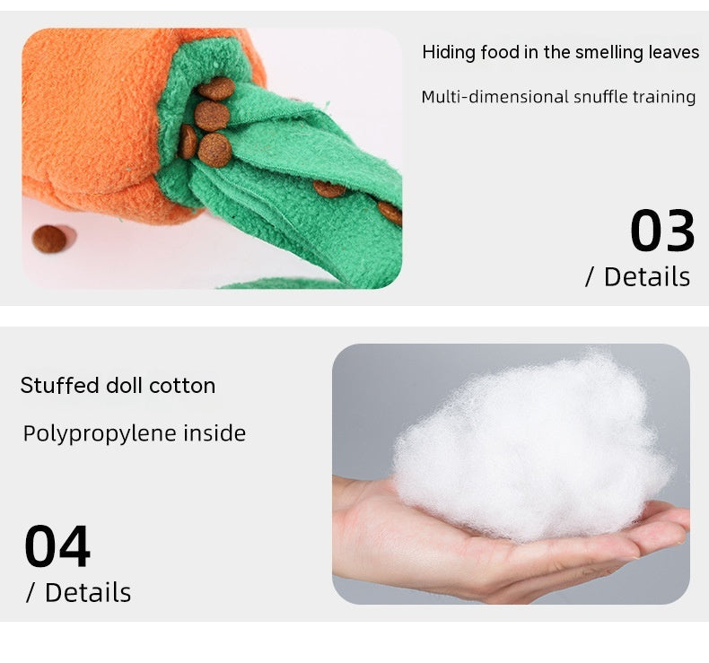 KFX-8858941 Durable Orange Polyester Dog Toy Vegetable Carrot - Fun Playtime Accessory