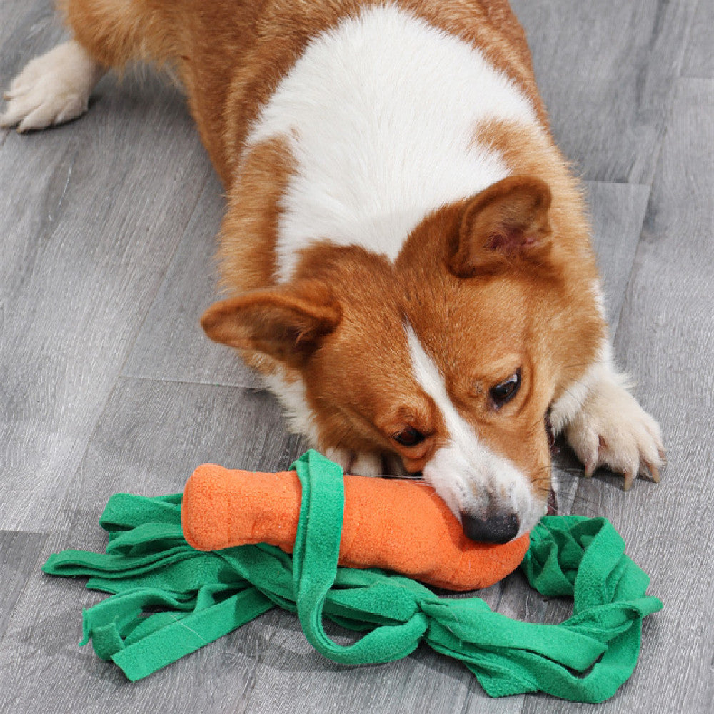 KFX-8858941 Durable Orange Polyester Dog Toy Vegetable Carrot - Fun Playtime Accessory