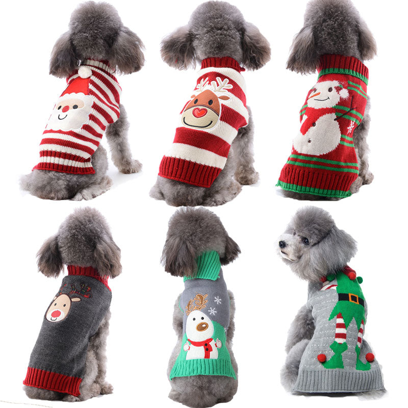 KFX-8861885 Christmas Pompom Sweater for Small Dogs - Cozy Acrylic Design