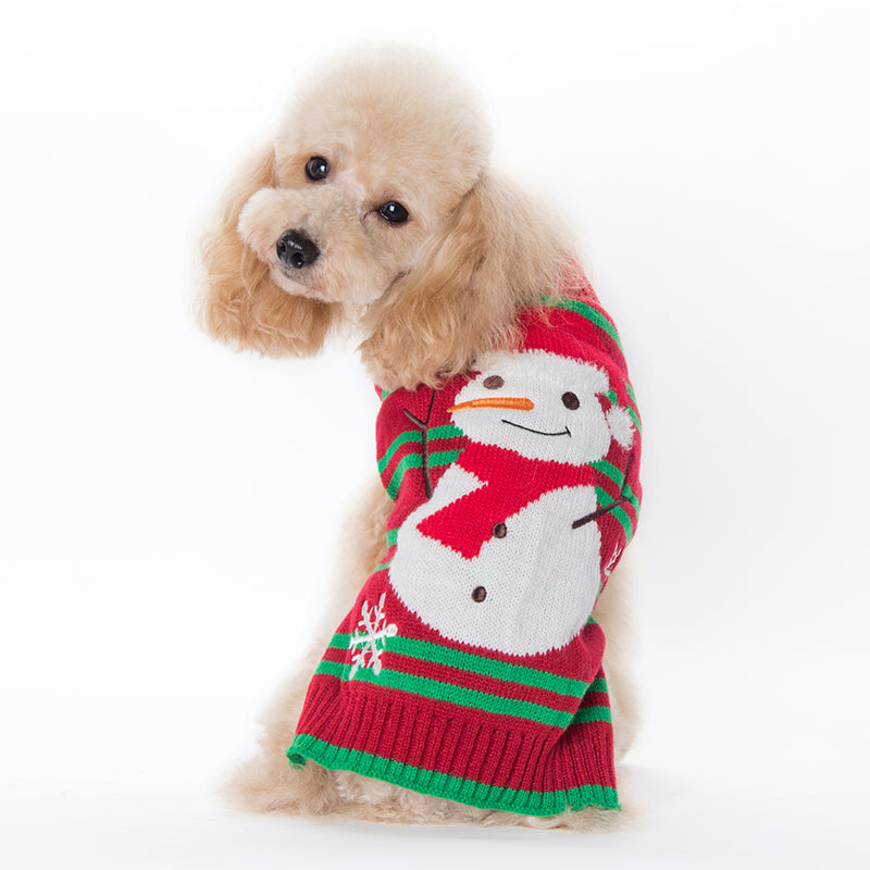 KFX-8861885 Christmas Pompom Sweater for Small Dogs - Cozy Acrylic Design