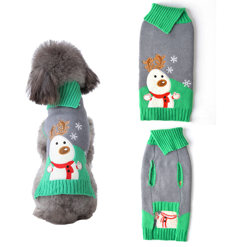 KFX-8861885 Christmas Pompom Sweater for Small Dogs - Cozy Acrylic Design