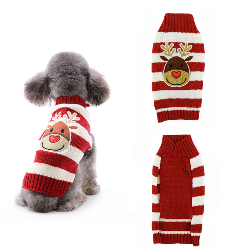 KFX-8861885 Christmas Pompom Sweater for Small Dogs - Cozy Acrylic Design