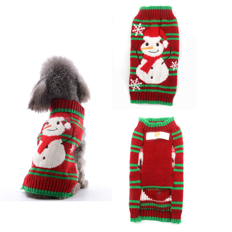 KFX-8861885 Christmas Pompom Sweater for Small Dogs - Cozy Acrylic Design