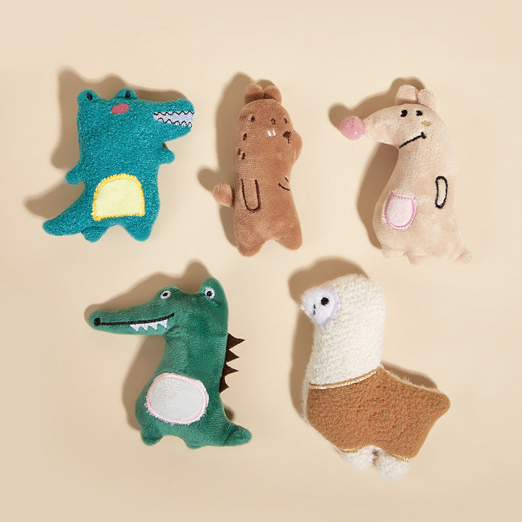 KFX-8863549 Plush Catnip Toy Set with Bite-Resistant and Scratch-Resistant Features - Includes Chili, Eggplant, Zucchini, Corn, and Carrot