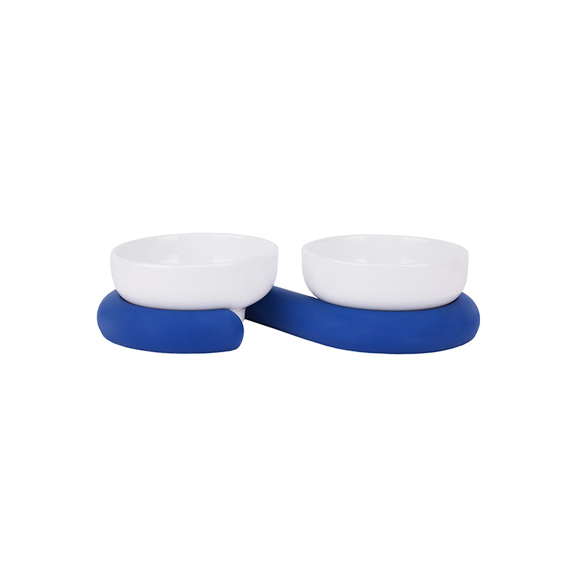 KFX-8864061 Ceramic and Silicone Pet Bowl for Cats - Fun and Colorful Food & Water Dish