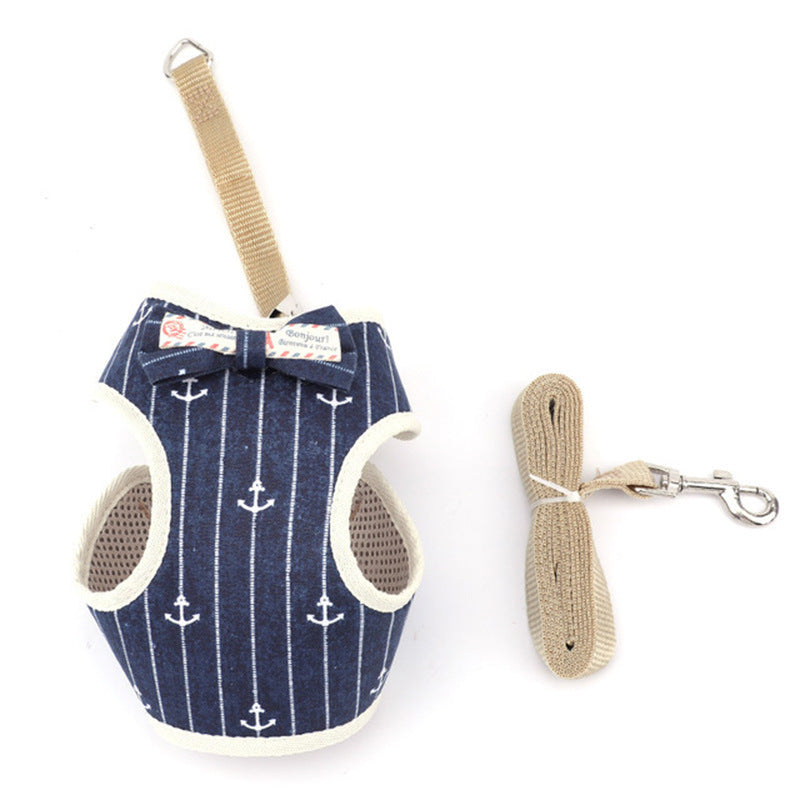 KFX-8864445 Adjustable Dog Chest Strap - Breathable Mesh Pet Vest with Leash in Various Colors