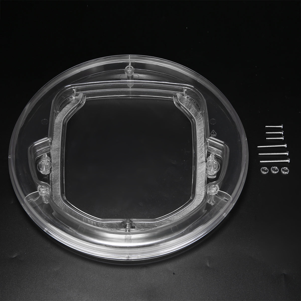 KFX-8867133 Transparent Plastic Cat and Puppy Door with Rotary Switch and 4 Locking Channels - Indoor Use