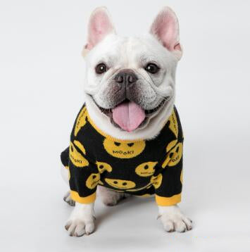 KFX-8867645 Casual Wool Sweater for Dogs and Cats - MK9 Smile Design in Black, Multiple Sizes Available