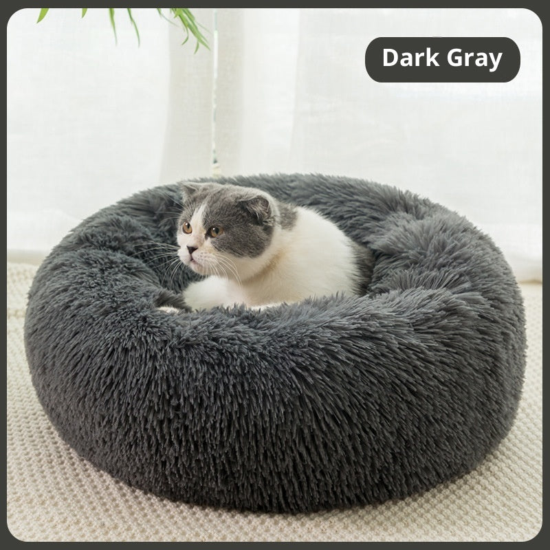 KFX-8869693 Plush Winter Warm Cat & Dog Bed - Cozy Fabric Pet Bed, Various Sizes & Colors