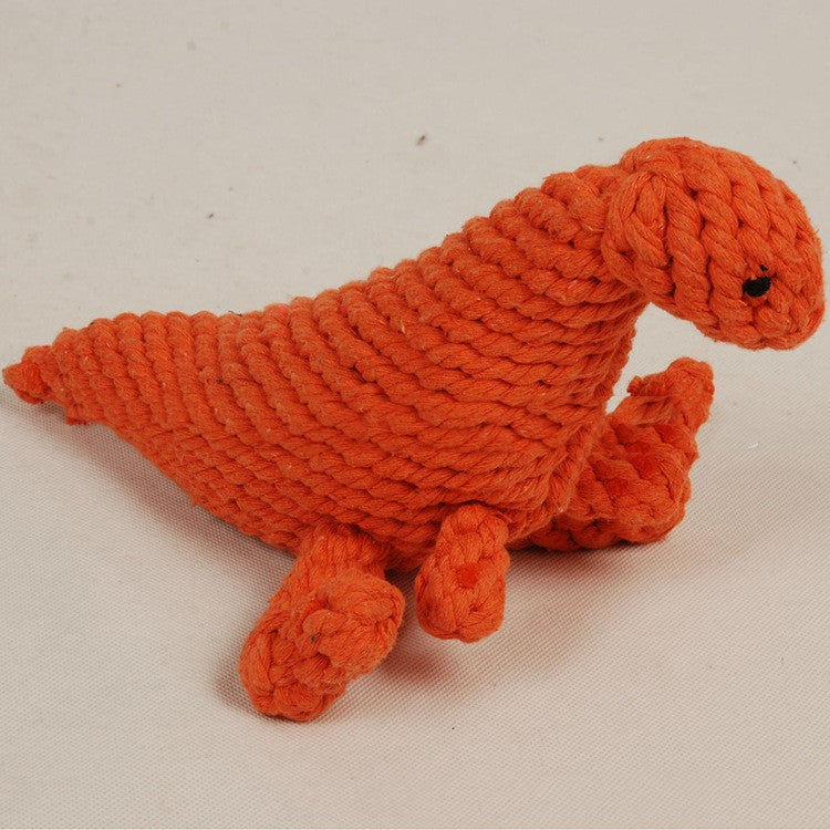 KFX-8870461 Cotton Rope Animal Chew Toy for Dogs - Giraffe, Hippo, Elephant, Duck, Bear, Tiger, Turtle, Alligator, Lion, Squirrel, Octopus, Dinosaur
