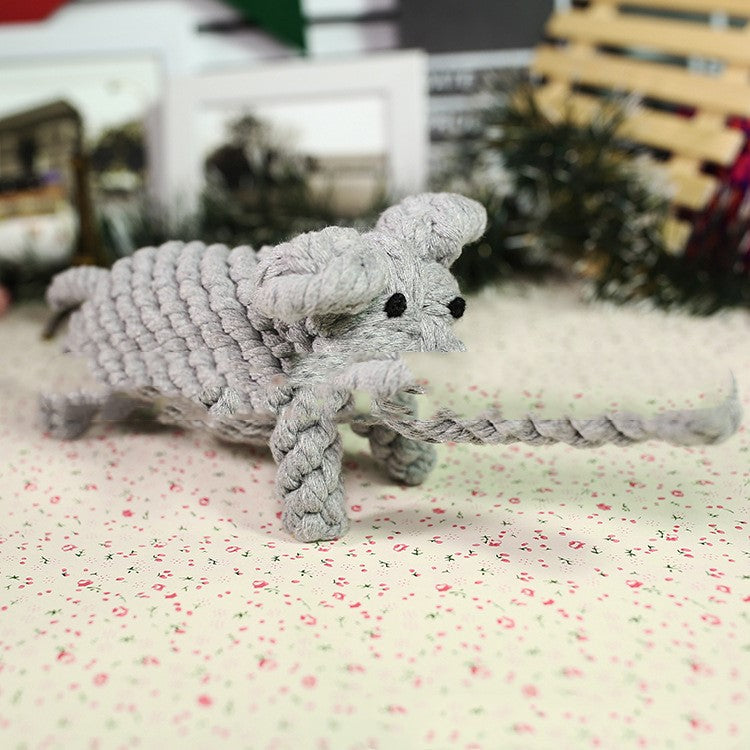 KFX-8870461 Cotton Rope Animal Chew Toy for Dogs - Giraffe, Hippo, Elephant, Duck, Bear, Tiger, Turtle, Alligator, Lion, Squirrel, Octopus, Dinosaur