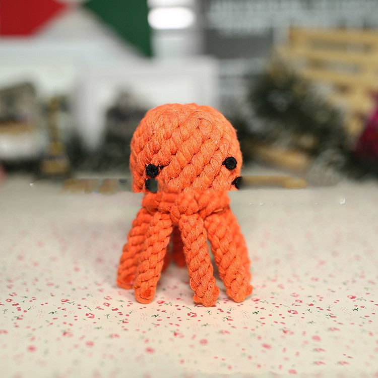 KFX-8870461 Cotton Rope Animal Chew Toy for Dogs - Giraffe, Hippo, Elephant, Duck, Bear, Tiger, Turtle, Alligator, Lion, Squirrel, Octopus, Dinosaur