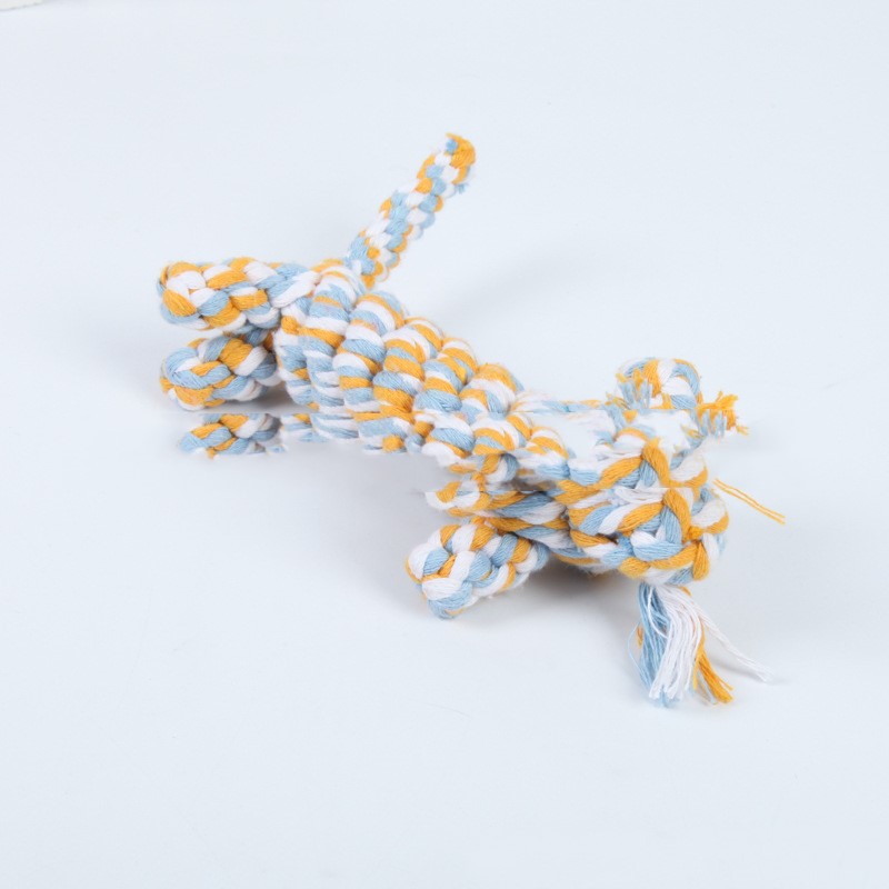 KFX-8870461 Cotton Rope Animal Chew Toy for Dogs - Giraffe, Hippo, Elephant, Duck, Bear, Tiger, Turtle, Alligator, Lion, Squirrel, Octopus, Dinosaur