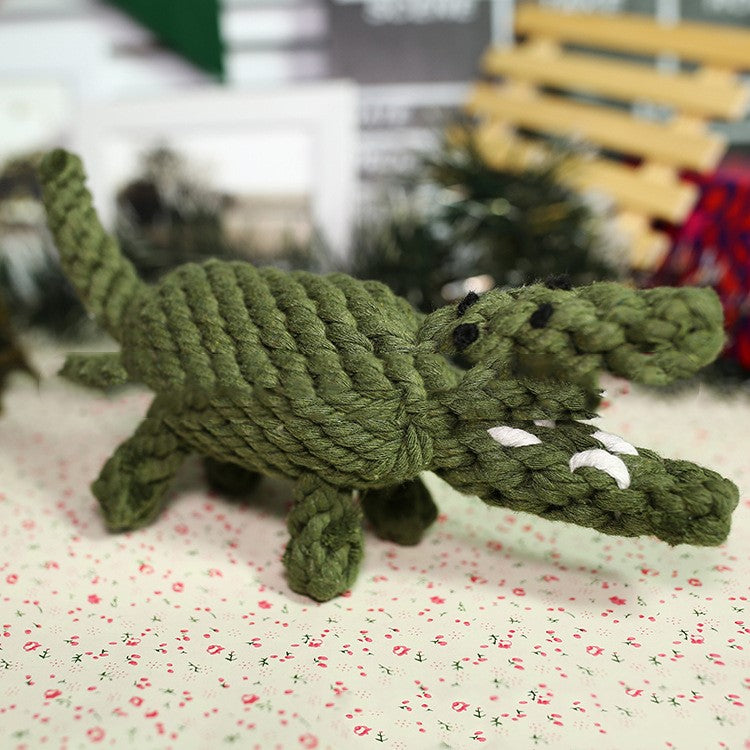 KFX-8870461 Cotton Rope Animal Chew Toy for Dogs - Giraffe, Hippo, Elephant, Duck, Bear, Tiger, Turtle, Alligator, Lion, Squirrel, Octopus, Dinosaur
