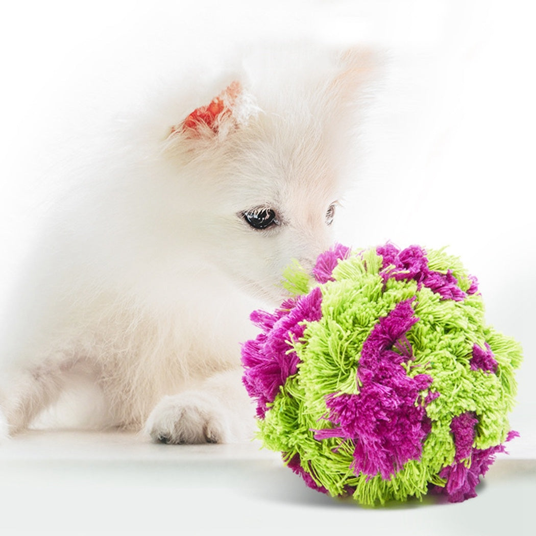 KFX-8872893 Plush Interactive Dog Teething Ball for Chewing and Cleaning Teeth, 15cm Diameter