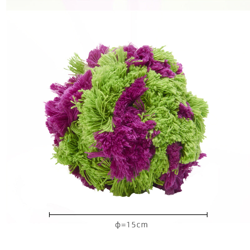 KFX-8872893 Plush Interactive Dog Teething Ball for Chewing and Cleaning Teeth, 15cm Diameter