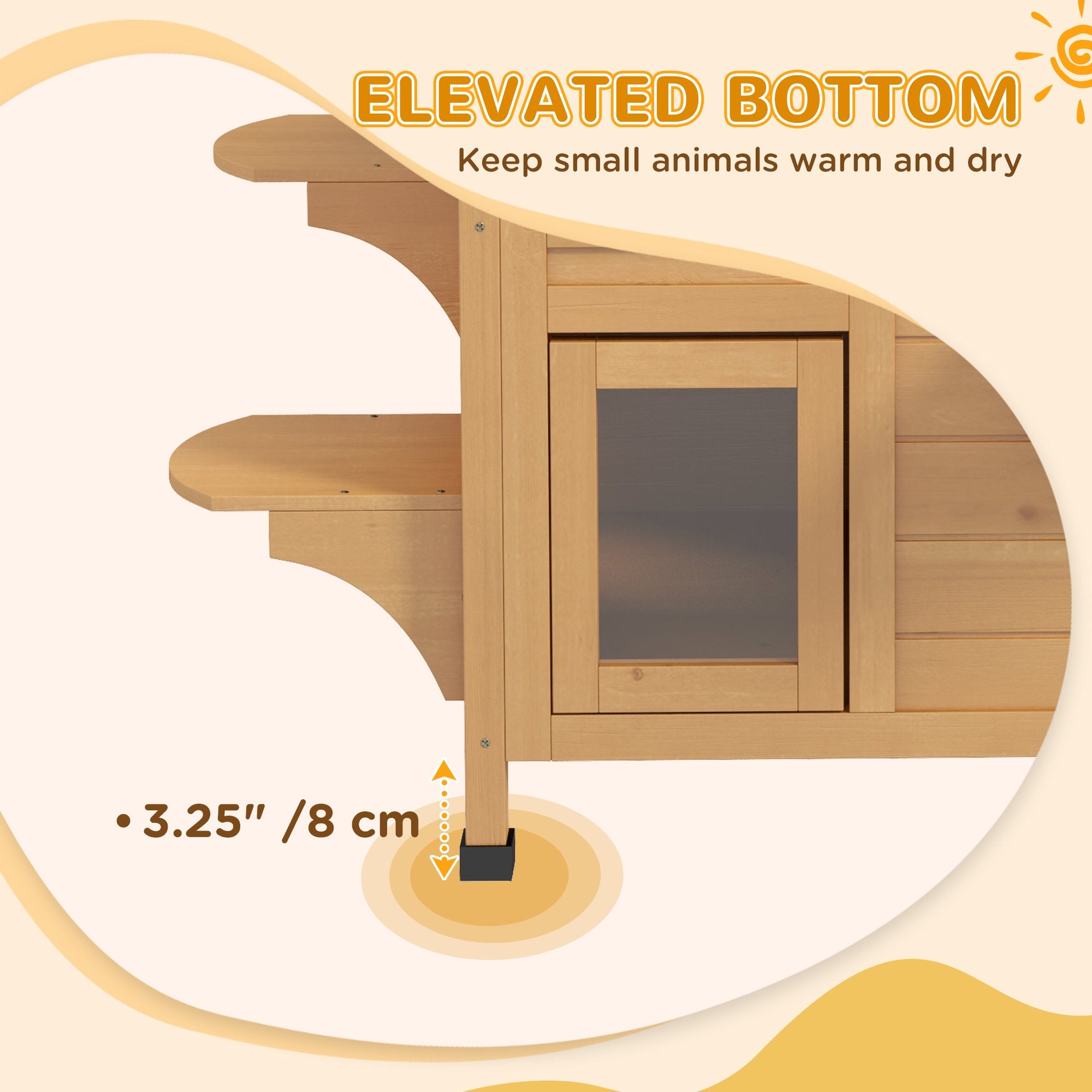 KFX-8873277 2-Story Wooden Outdoor Cat House with Escape Door and Four Platforms, Asphalt Roof, Ideal Feral Shelter