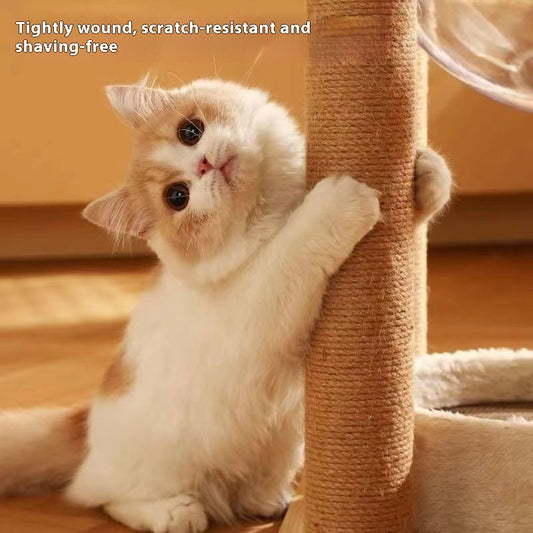 KFX-8873661 Luxury Wooden Cat Climbing Frame with Integrated Space Capsule Design