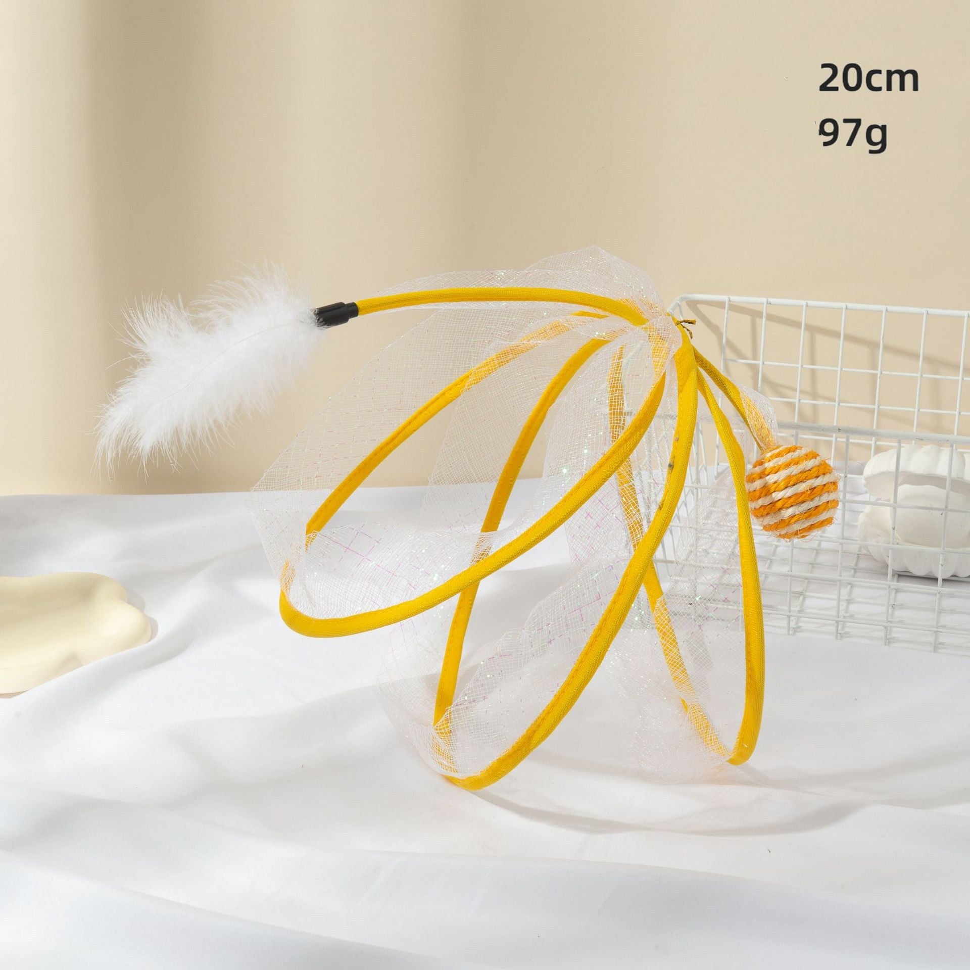 KFX-8874685 Cat Tunnel with Feather Mouse Toy - Durable Plastic Set in Various Colors (20cm & 25cm)