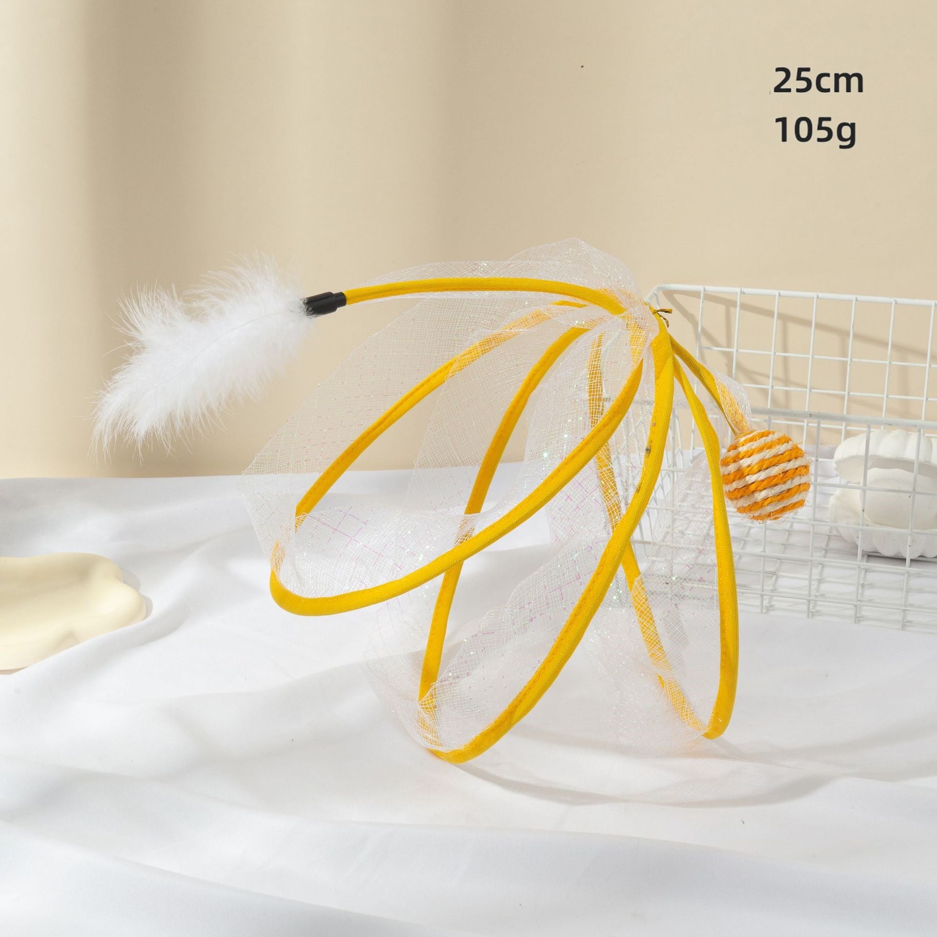 KFX-8874685 Cat Tunnel with Feather Mouse Toy - Durable Plastic Set in Various Colors (20cm & 25cm)