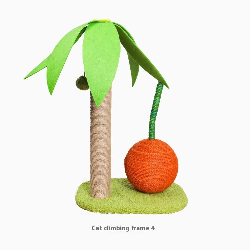 KFX-8875581 Cat Climbing Frame and Sisal Claw Grinding Coconut Tree Pet Toy