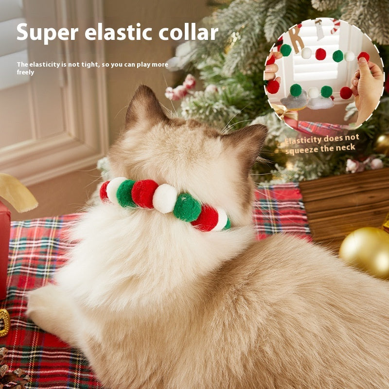 KFX-8877373 Festive Plush Christmas Pet Collars - Santa, Tree, Elk, Candy & Shoes