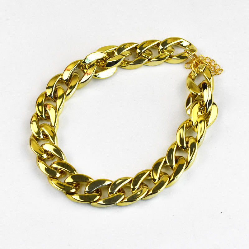 KFX-8878013 Monochrome Dog Collar Necklace for Small and Medium Pets - Tuhao Gold, Platinum, Rose Gold - 35cm with Extension Chain