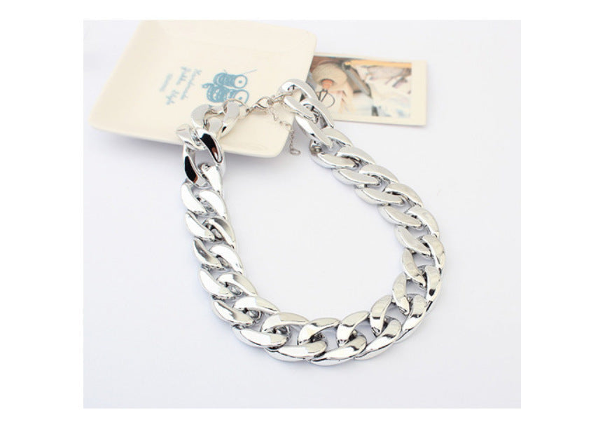 KFX-8878013 Monochrome Dog Collar Necklace for Small and Medium Pets - Tuhao Gold, Platinum, Rose Gold - 35cm with Extension Chain