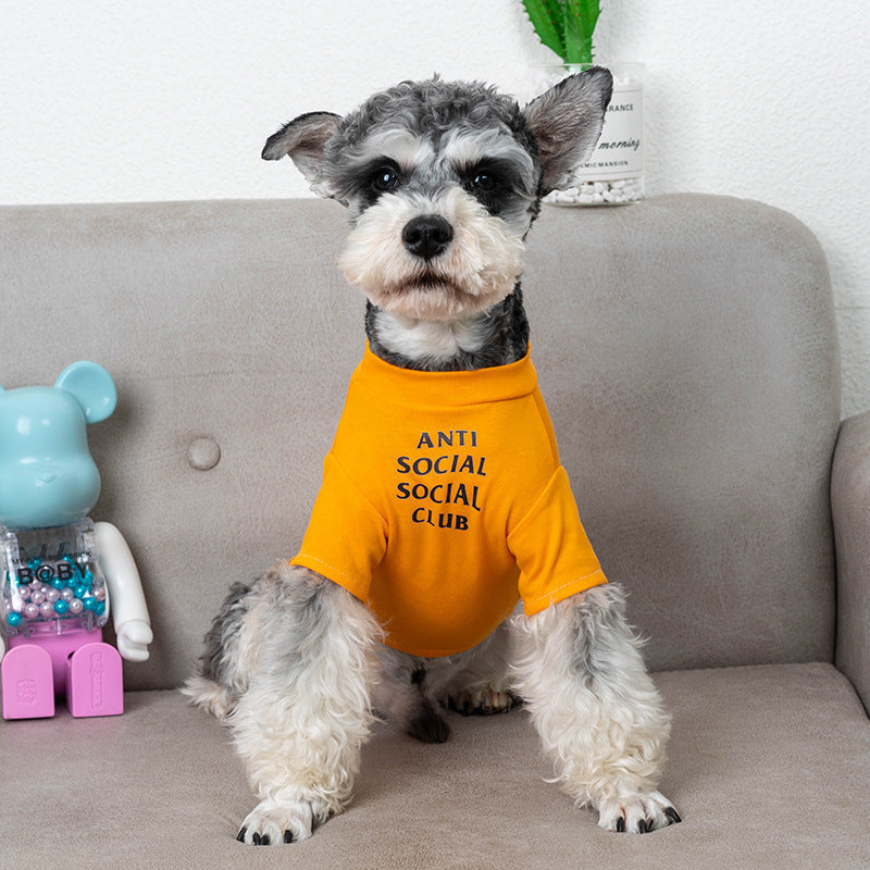 KFX-8879549 Trendy Casual Cotton Dog T-Shirts in Orange and Black – Sizes S to XXXL